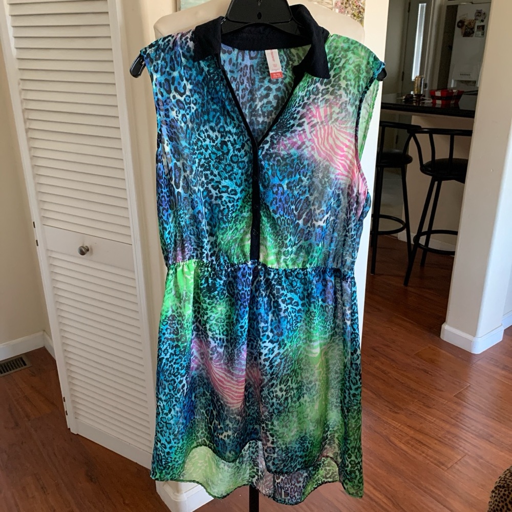 No Boundaries Multicolor Animal Print Mini Dress